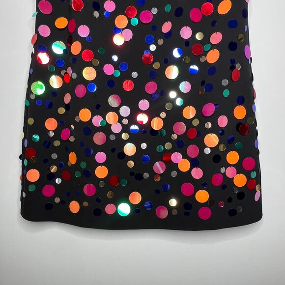 Rixo Black Metallic Confetti Candice Mini Dress Size XL/US 12 - Picture 7 of 11